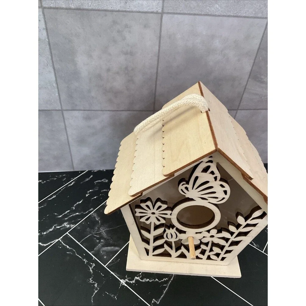 Make market Plywood Birdhouse, Brown, 7” X 6.75” X 4.50”